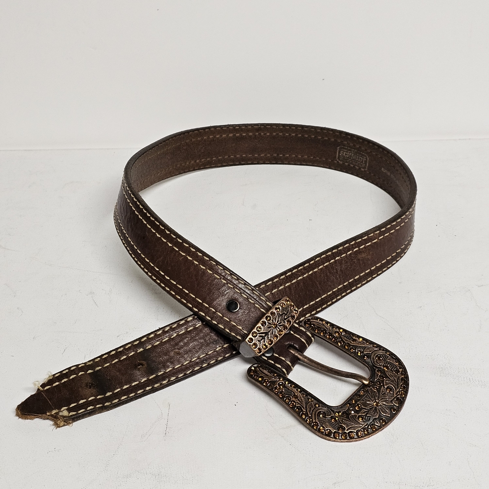 Schmidt Workwear Brown Leather Belt – Genuine Cowhide – 36 In – Mexico
